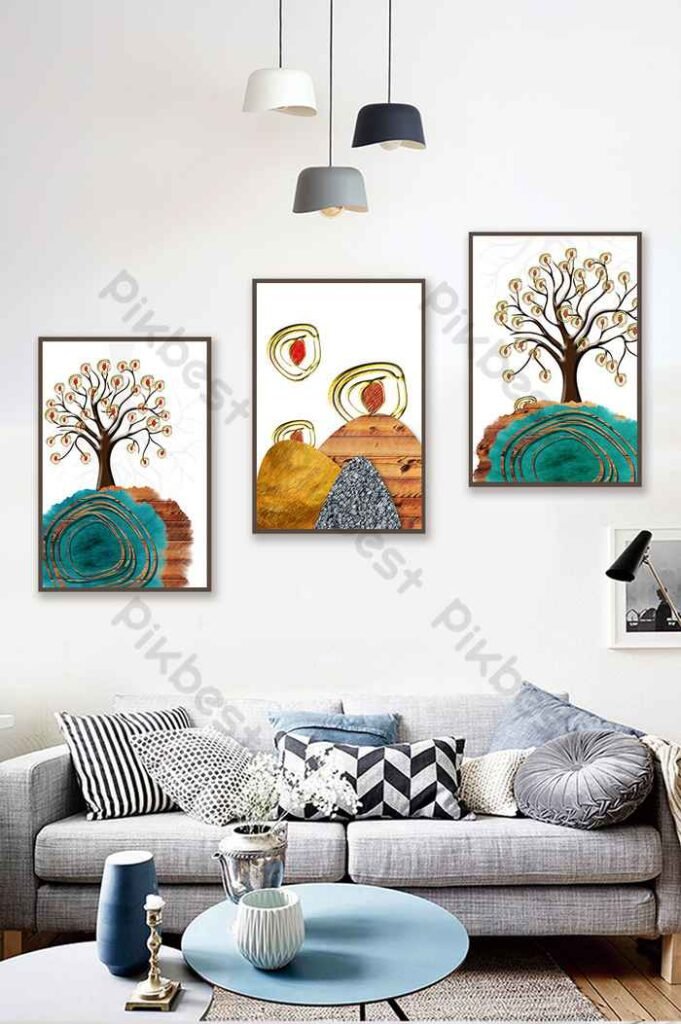 Tranh Canvas Treo Tường Cây Và Núi Đủ Kích Thước