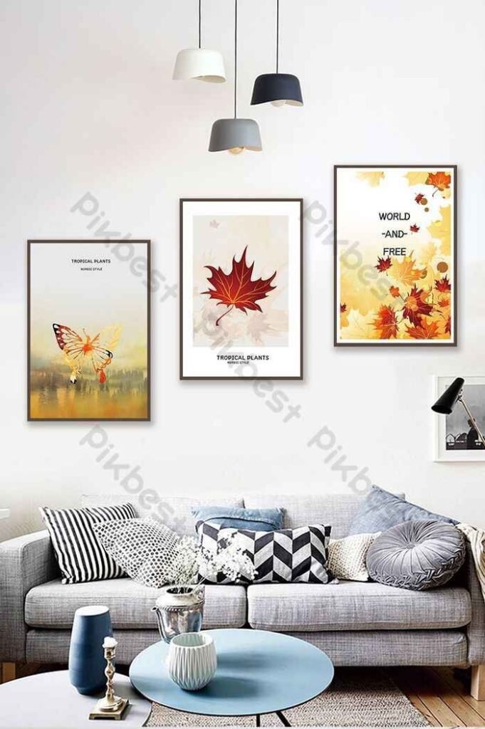Tranh Canvas Treo Tường Bướm Và Lá Cây Đủ Kích Thước