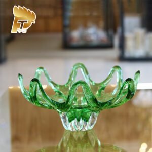 ĐĨA PHA LÊ KHAY NGHỆ THUẬT EGERMANN MÀU XANH LÁ ĐƯỜNG KÍNH 40 CM