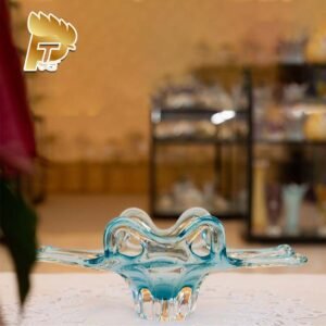 ĐĨA PHA LÊ KHAY NGHỆ THUẬT EGERMANN MÀU XANH ĐƯỜNG KÍNH 45CM