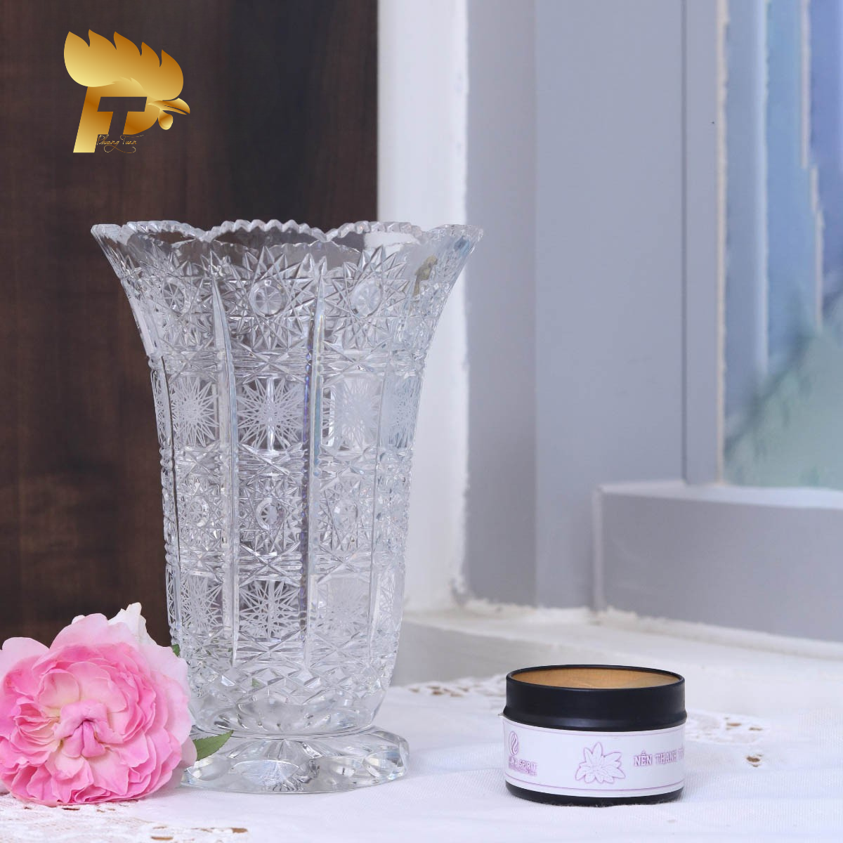 LỌ HOA MÀI PHA LÊ TIỆP HOA VĂN CRYSTALITE BOHEMIA 2 80838 57 2
