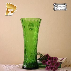 LỌ HOA PHA LÊ MÀU XANH OPTIKA CHO NGƯỜI MỆNH MỘC CAO 30 CM 7 8712E 30 25 55