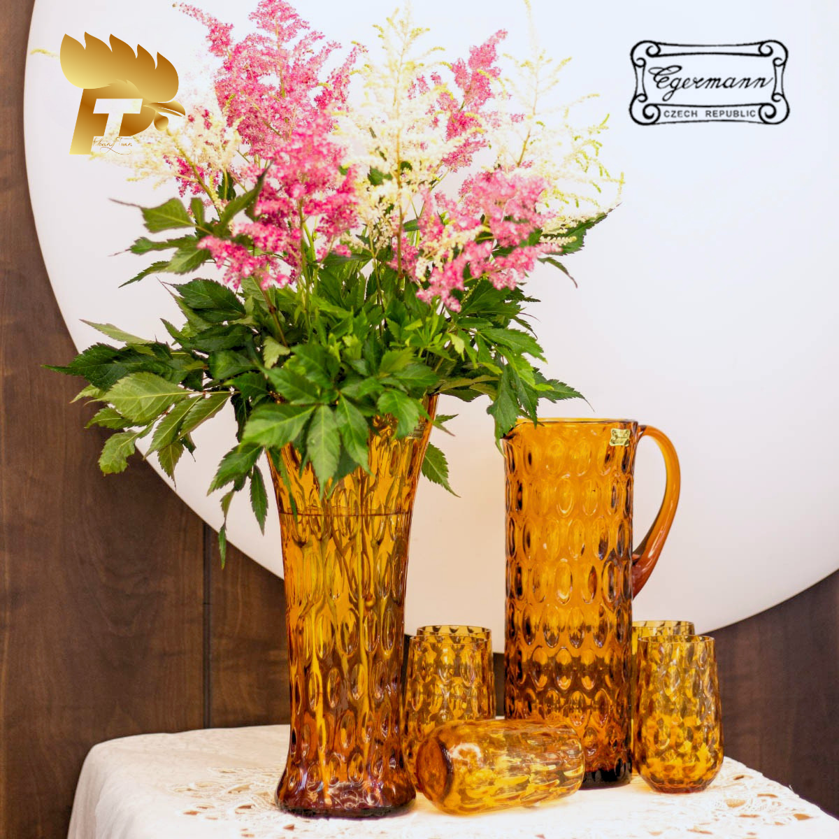 LỌ HOA PHA LÊ MÀU VÀNG OPTIKA CHO NGƯỜI MỆNH THỔ CAO 30 CM 4 8712E 30 25 85 3