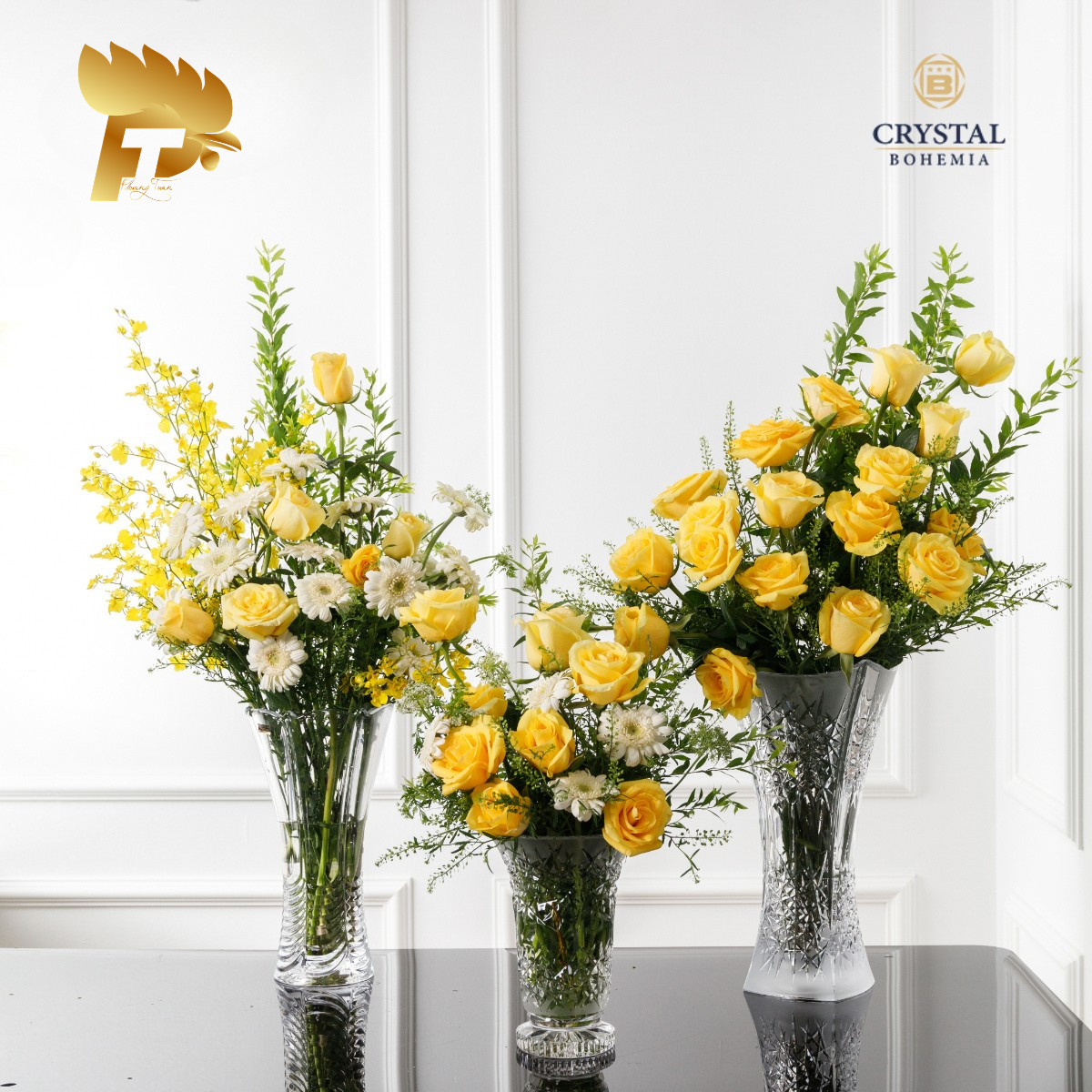 LỌ HOA PHA LÊ TIỆP ORION CRYSTALITE BOHEMIA DÁNG LOE 8 89001 99001 205 1