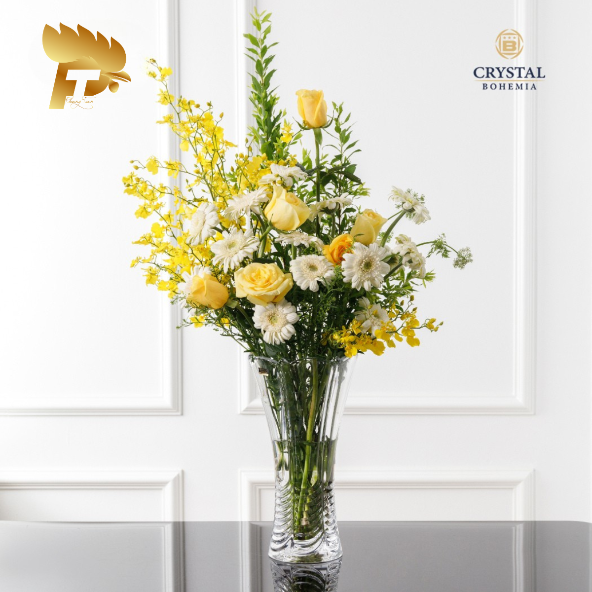 LỌ HOA PHA LÊ TIỆP ORION CRYSTALITE BOHEMIA DÁNG LOE 7 89001 99001 205 3