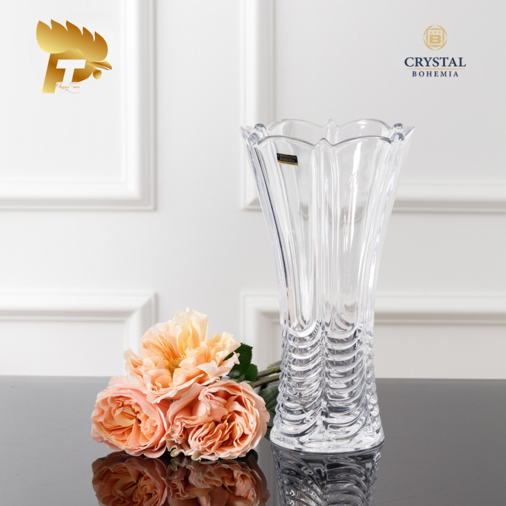 LỌ HOA PHA LÊ TIỆP ORION CRYSTALITE BOHEMIA DÁNG LOE