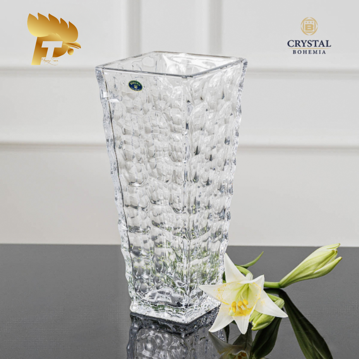 LỌ HOA PHA LÊ TIỆP MARBLE CRYSTALITE BOHEMIA 4 8KH14 99W24 305 3
