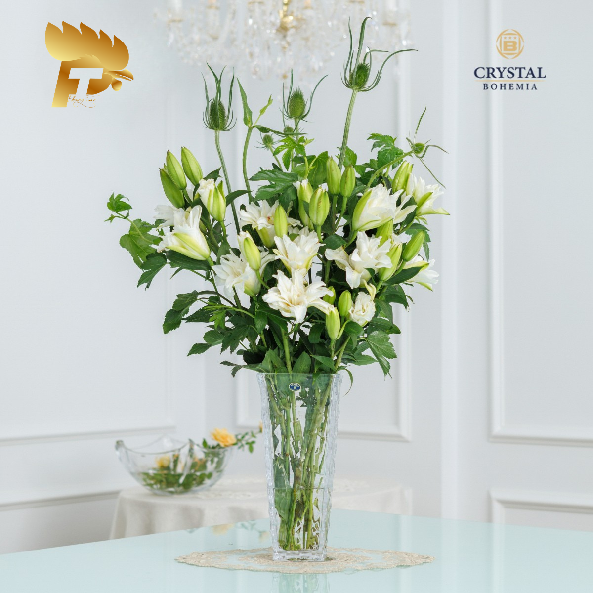 LỌ HOA PHA LÊ TIỆP MARBLE CRYSTALITE BOHEMIA 5 8KH14 99W24 305 4