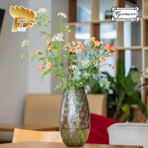 LỌ HOA PHA LÊ MÀU KHÓI OPTIKA CHO NGƯỜI MỆNH KIM CAO 26 CM 5 anh lo hoa pha le mau khoi optika cao 26 cm2