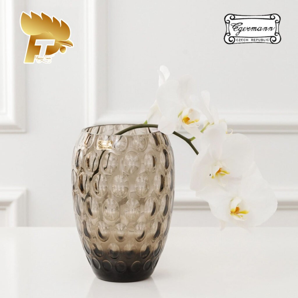 LỌ HOA PHA LÊ MÀU KHÓI OPTIKA 20.5 CM